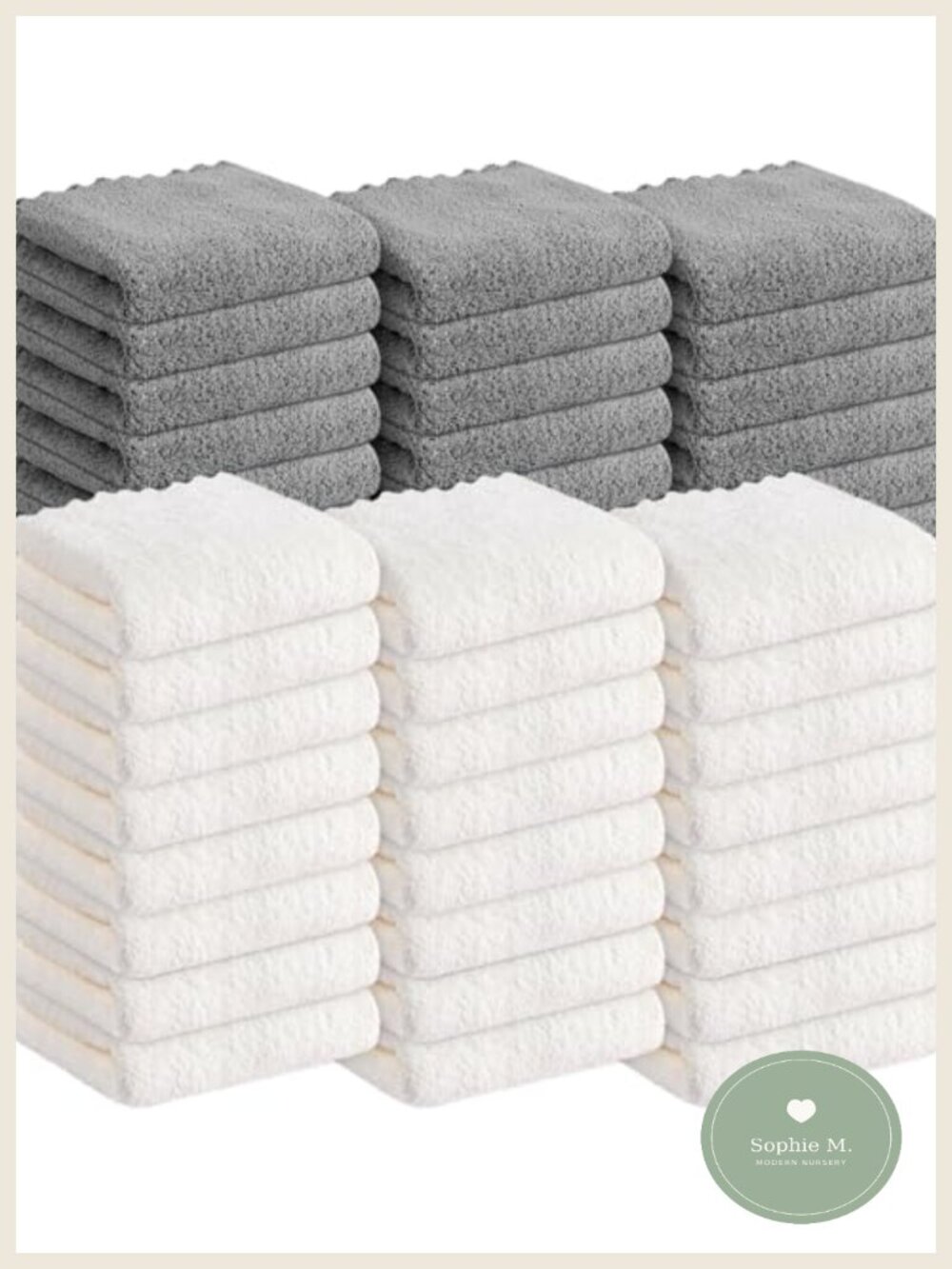 50 Pack Baby Burp Cloths Coral Fleece 20x10 Newborn Large Absorbent Reusable